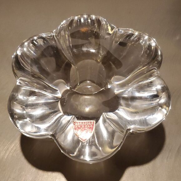 Orrefors Vintage Mid Century Swedish Crystal Stella Flower Floral Candle Holders - Picture 6 of 12